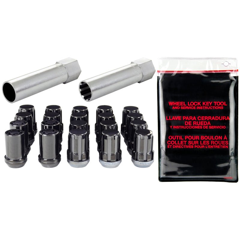 McGard - McGard SplineDrive Tuner 5 Lug Install Kit w/Locks & Tool (Cone) M12X1.5 / 13/16 Hex - Blk