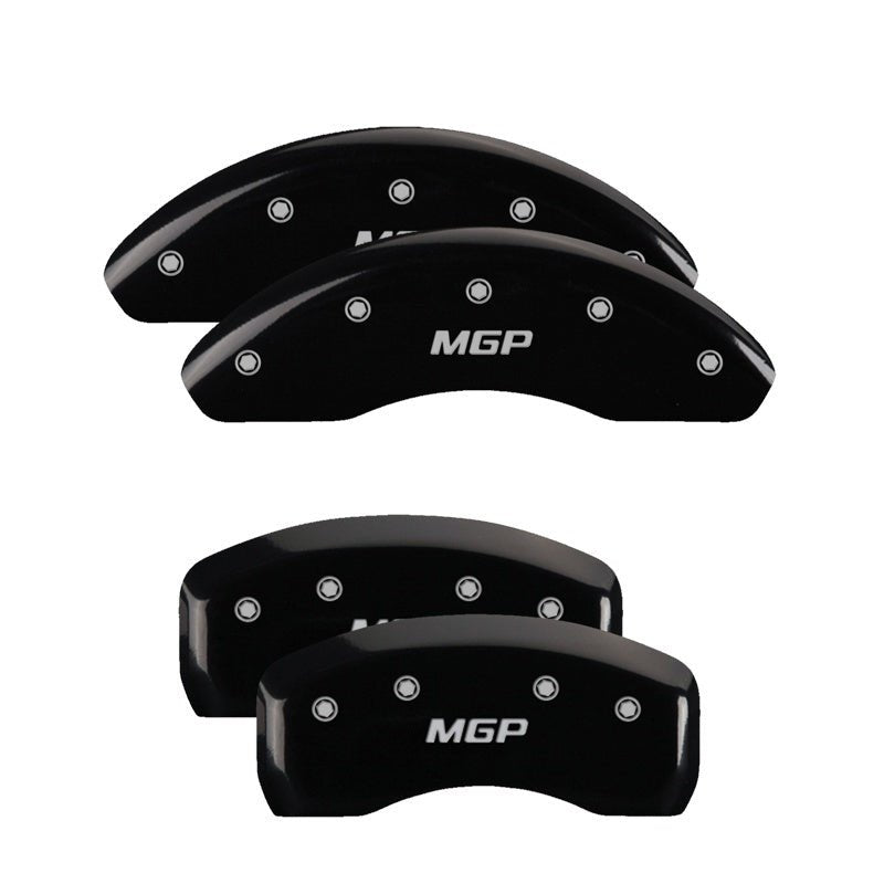 MGP - MGP 4 Caliper Covers Engraved Front & Rear MGP Black finish silver ch - Panda Motorworks