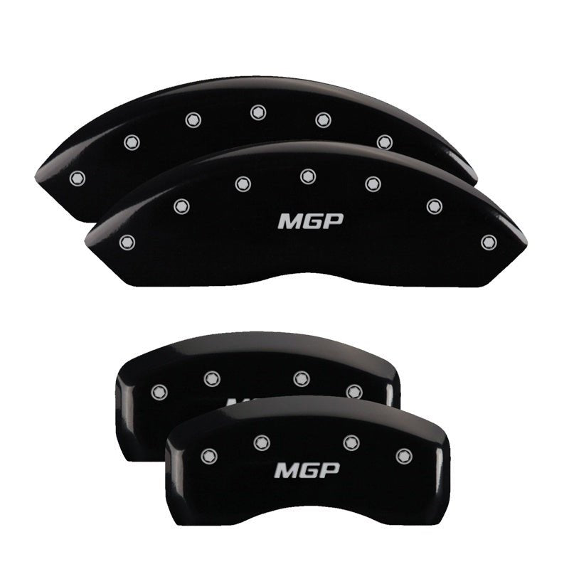 MGP - MGP 4 Caliper Covers Engraved Front & Rear MGP Black finish silver ch - Panda Motorworks