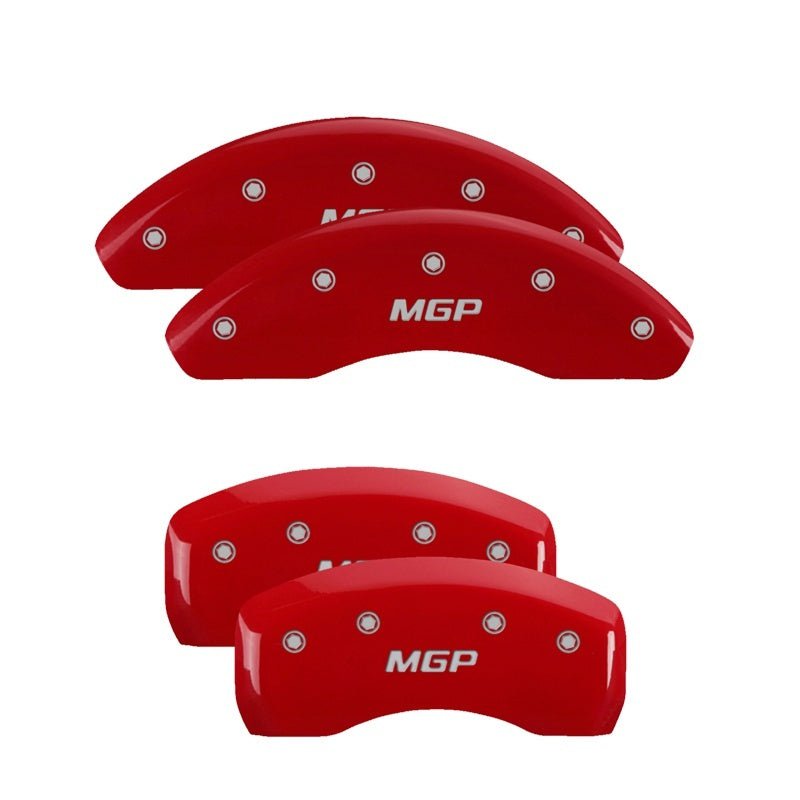 MGP - MGP 4 Caliper Covers Engraved Front & Rear MGP Red finish silver ch - Panda Motorworks