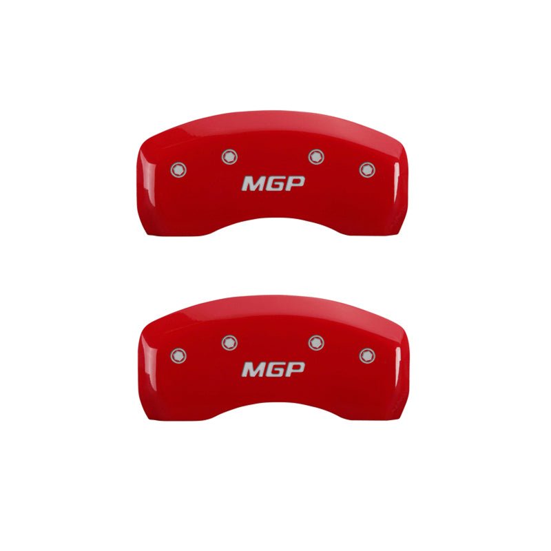 MGP - MGP 4 Caliper Covers Engraved Front & Rear MGP Red finish silver ch - Panda Motorworks