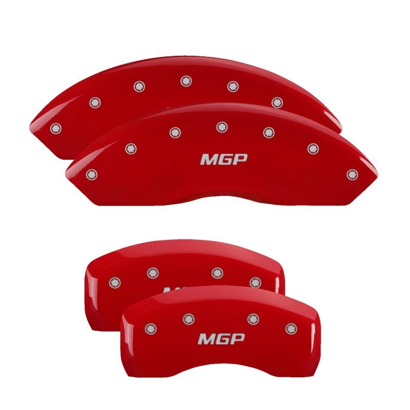 MGP - MGP 4 Caliper Covers Engraved Front & Rear MGP Red finish silver ch - Panda Motorworks
