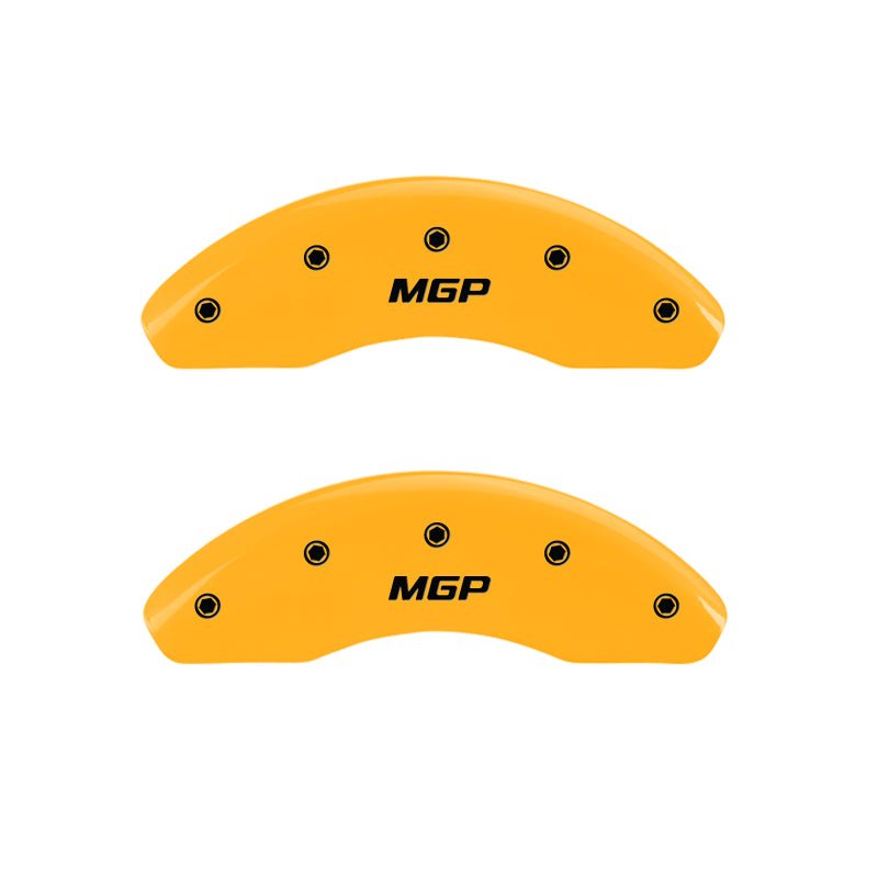 MGP - MGP 4 Caliper Covers Engraved Front & Rear MGP Yellow finish black ch - Panda Motorworks