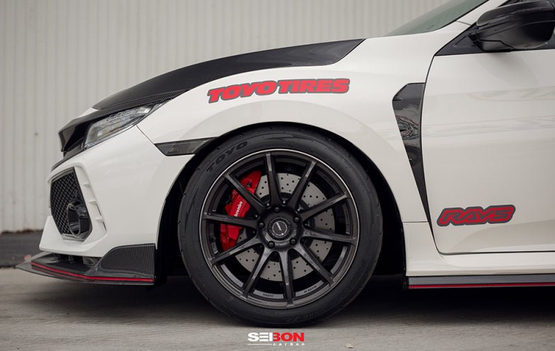 Seibon - Seibon 17 - 18 Honda Civic Type - R Carbon Fiber Fender Ducts (Pair) - Panda Motorworks