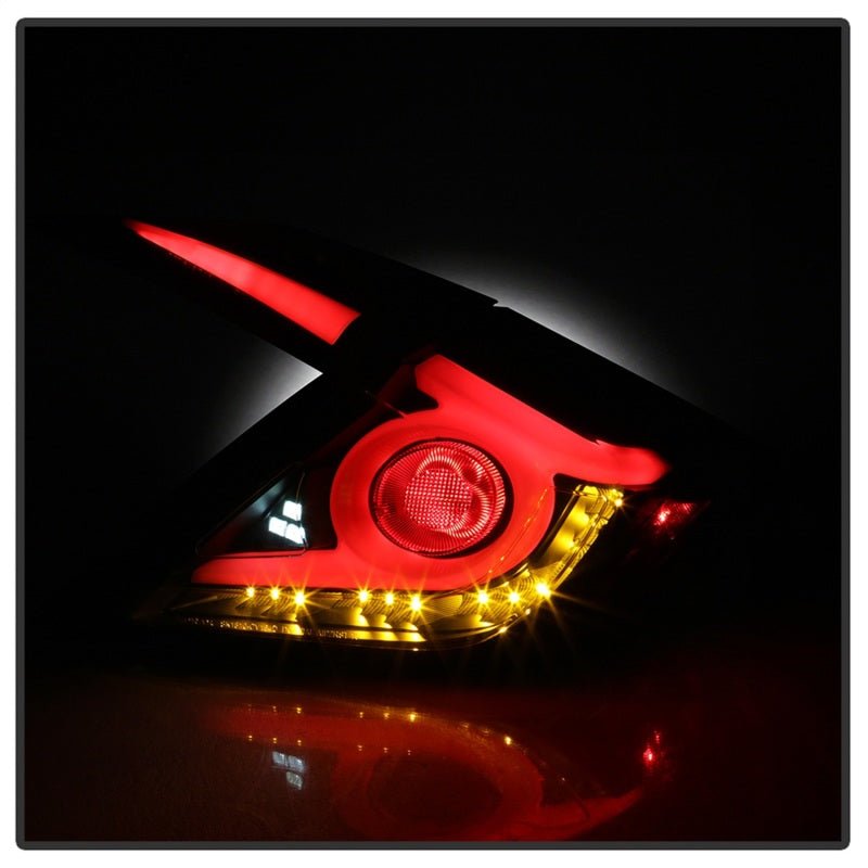 SPYDER - Spyder 16 - 19 Honda Civic 4 Door Light Bar LED Tail Lights - Black - ALT - YD - HC164D - LB - BK - Panda Motorworks