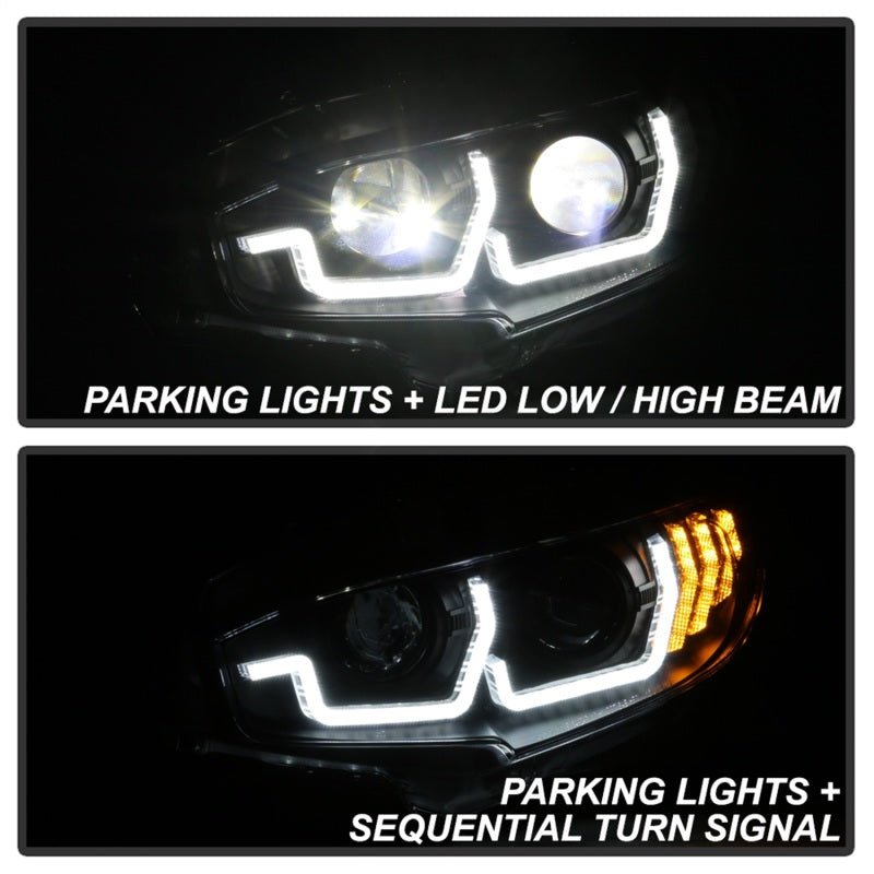 SPYDER - Spyder Honda Civic 16 - 18 2DR/4DR/Hatchback Headlight Black PRO - YD - HC16PL - SEQ - BK - Panda Motorworks