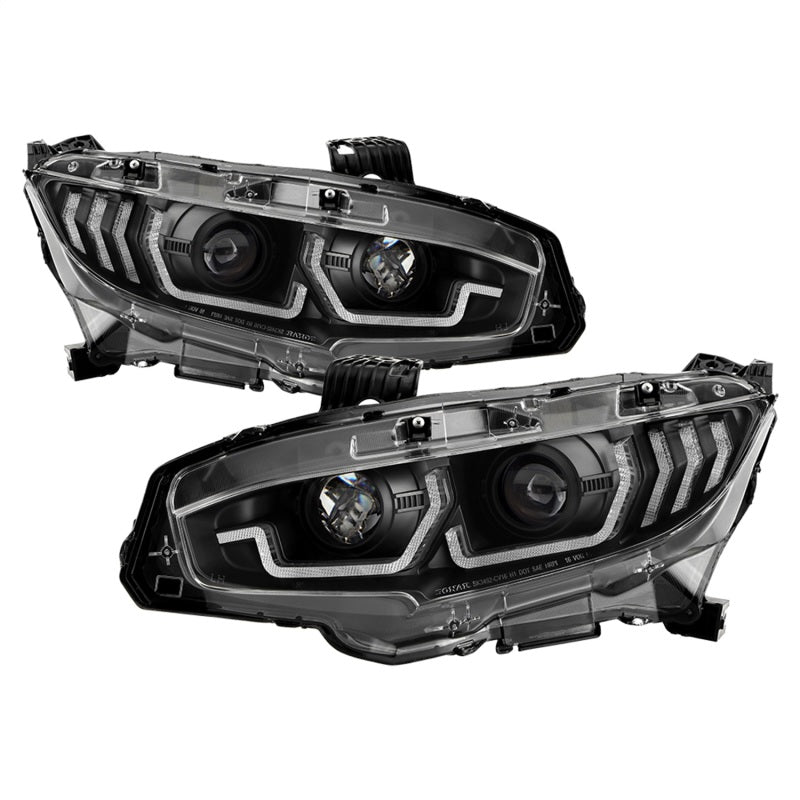 SPYDER - Spyder Honda Civic 16 - 2DR/4DR/Hatchback Projector Headlights - Black PRO - YD - HC16SI - SEQGR - BK - Panda Motorworks