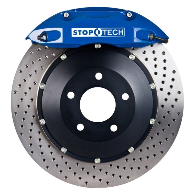 Stoptech - StopTech 06 - 10 VW Golf/Jetta Front BBK ST - 40 Caliper Blue / 2pc Drilled 328x28mm Rotor - Panda Motorworks