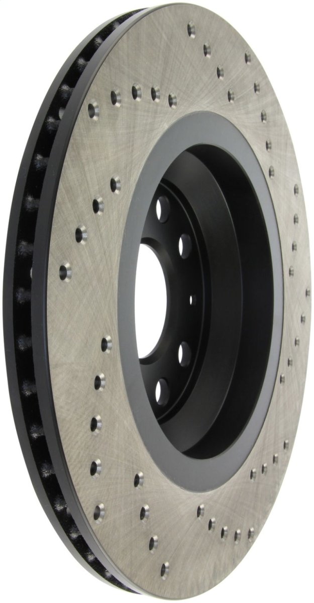 Stoptech - StopTech 09 - 13 VW CC 3.6L VR6 / 08 - 09 & 12 Golf R/Golf R32 Drilled Right Rear Rotor - Panda Motorworks