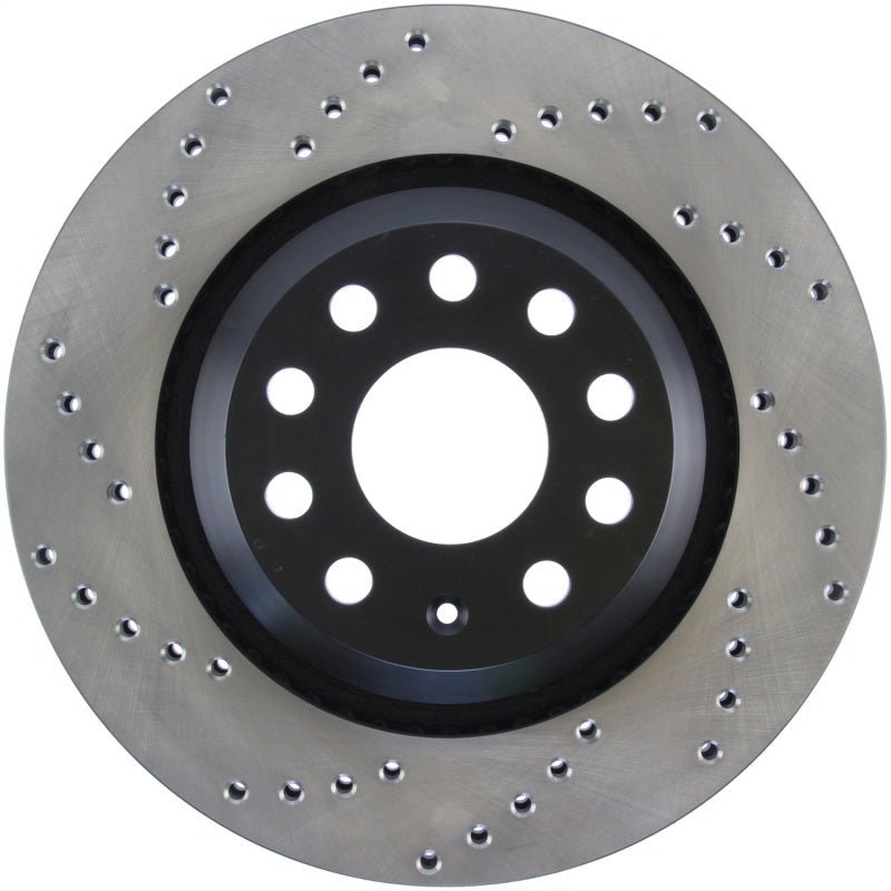 Stoptech - StopTech 09 - 13 VW CC 3.6L VR6 / 08 - 09 & 12 Golf R/Golf R32 Drilled Right Rear Rotor - Panda Motorworks