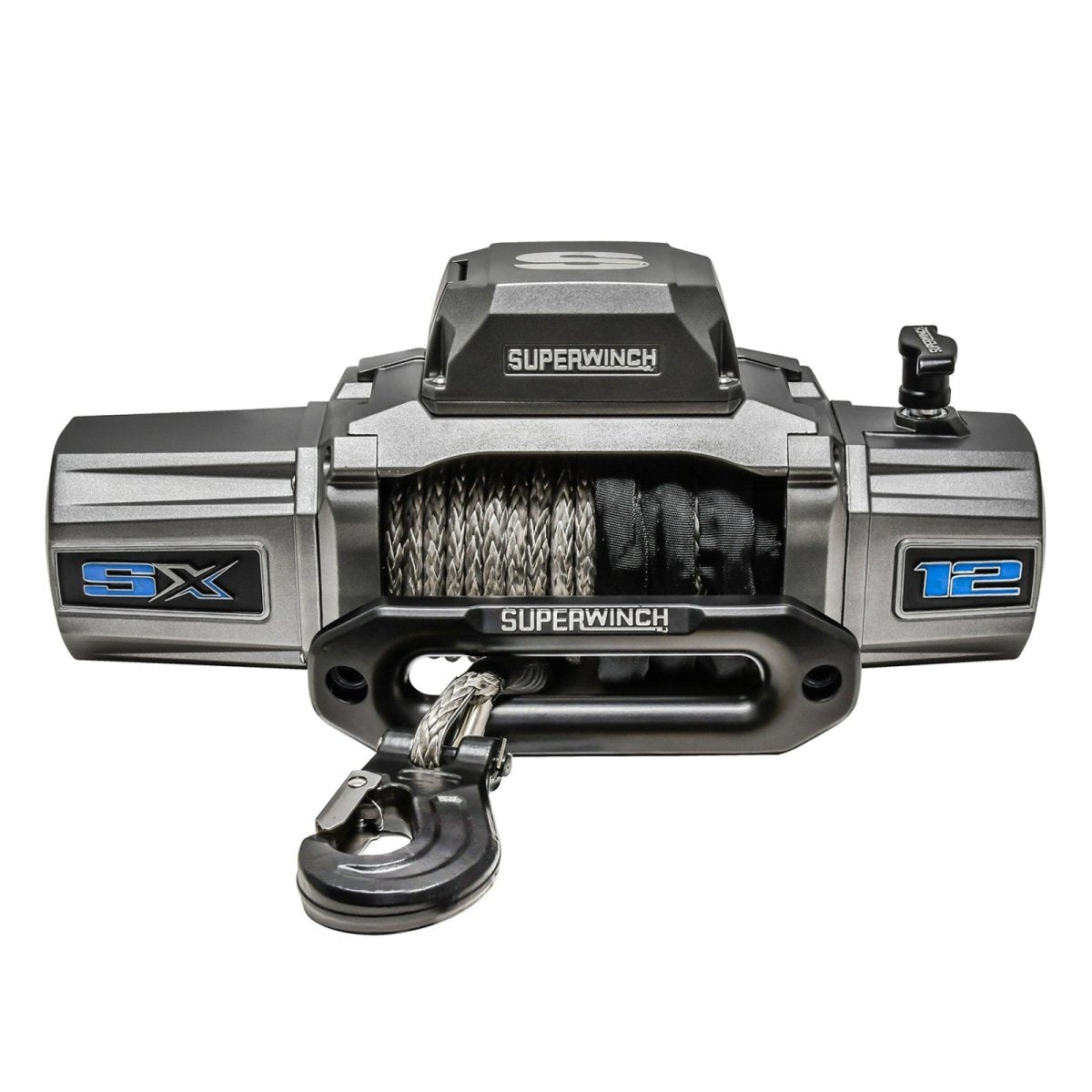 Superwinch - Superwinch 12000 LBS 12 VDC 3/8in x 80ft Synthetic Rope SX 12000SR Winch - Graphite