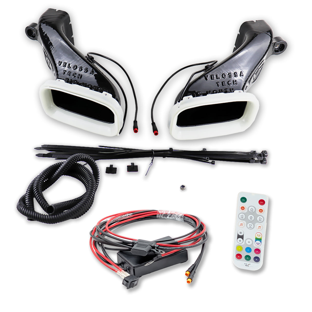 VELOSSA TECH 2017-2023 Kia Stinger 3.3T/2.0T/2.5T Dual BIG MOUTH "LIT KIT" Ram Air Intake Snorkels