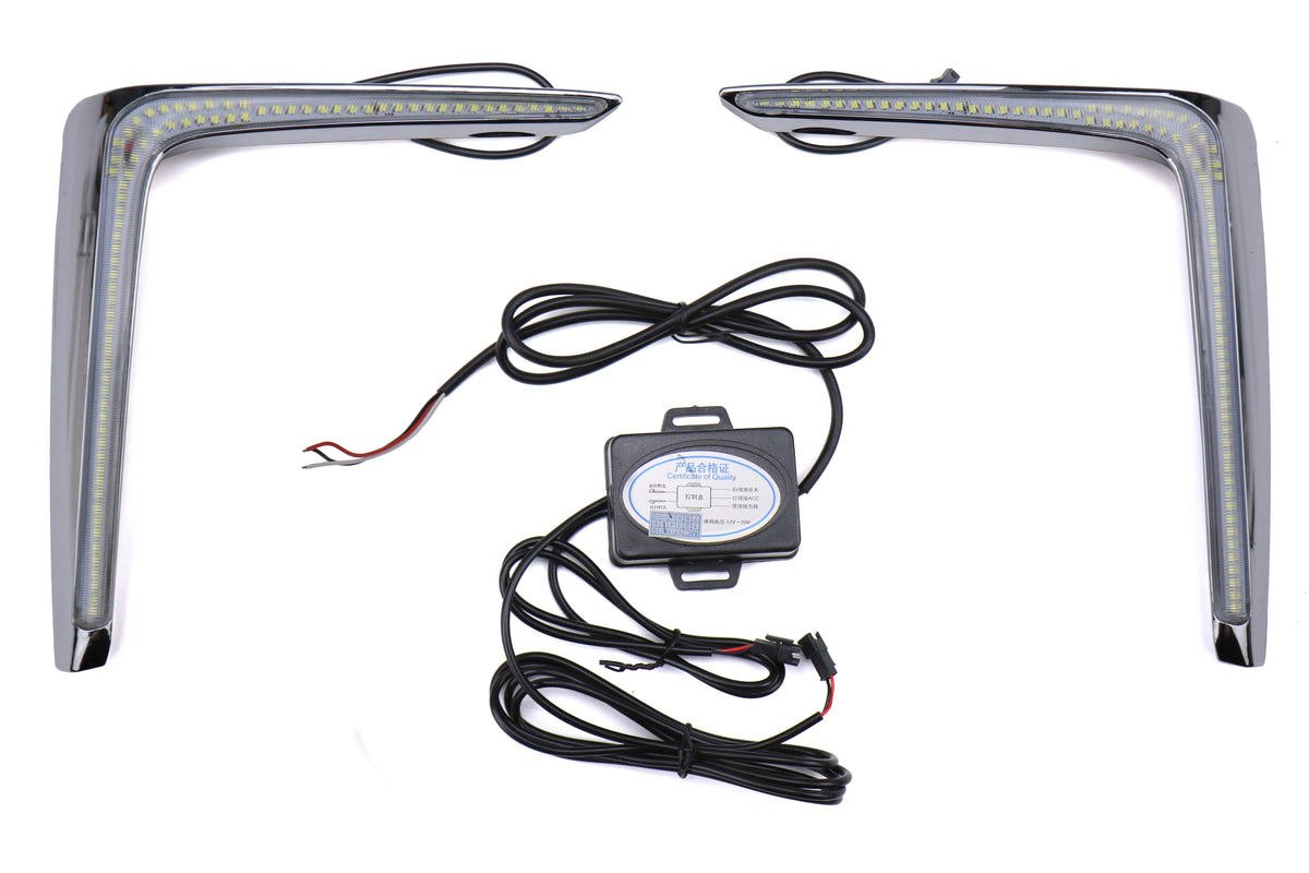 OLM GCS LED DRL Fog Light Bezel Inserts - 2016-2017 Subaru Crosstrek