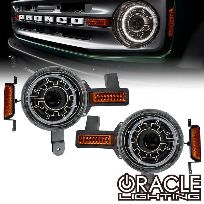 Oracle 2021+ Ford Bronco Oculus Bi-LED Projector Headlights w/ Heated Lenses
