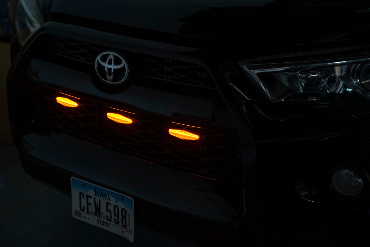 OLM Grille Lights (Smoke Lens / Amber LED) - 14-19 Toyota 4Runner