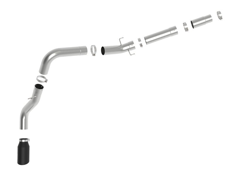 AFE - aFe Large - Bore HD 5in 409SS DPF - Back Exhaust System w/Black Tip 19 - 23 Ram Diesel Trucks L6 - 6.7L (td)