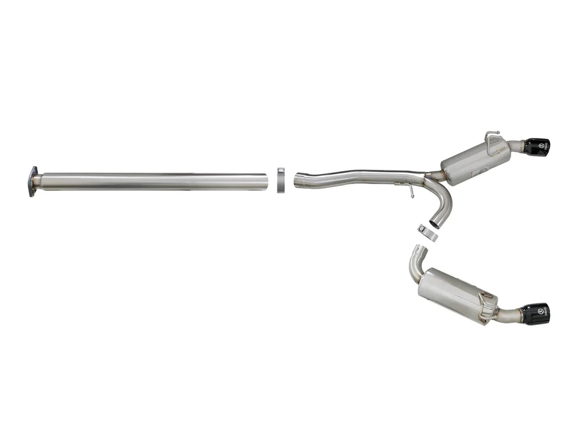 AFE - aFe Takeda Exhaust 304SS Dual Cat - Back w/ Polished Tips 08 - 13 Mitsubishi Lancer Evo X L4 2.0L Turbo