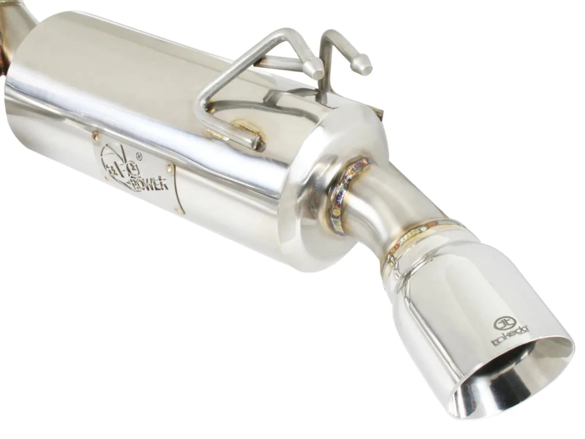 AFE - aFe Takeda Exhaust 304SS Dual Cat - Back w/ Polished Tips 08 - 13 Mitsubishi Lancer Evo X L4 2.0L Turbo