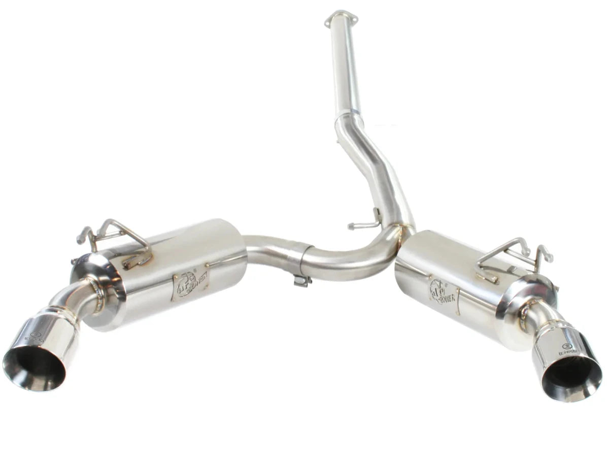 AFE - aFe Takeda Exhaust 304SS Dual Cat - Back w/ Polished Tips 08 - 13 Mitsubishi Lancer Evo X L4 2.0L Turbo