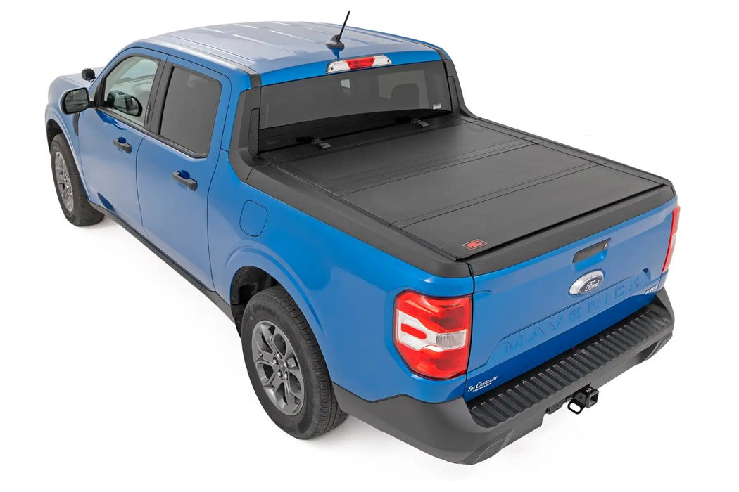 Rough Country Hard Tri-Fold Flip Up Bed Cover 4'6" Bed | Ford Maverick (22-24)