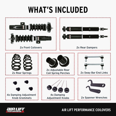 Air Lift Performance - Air Lift Performance 15-20 Audi A3 / 15-24 VW GTI Coilover Kit