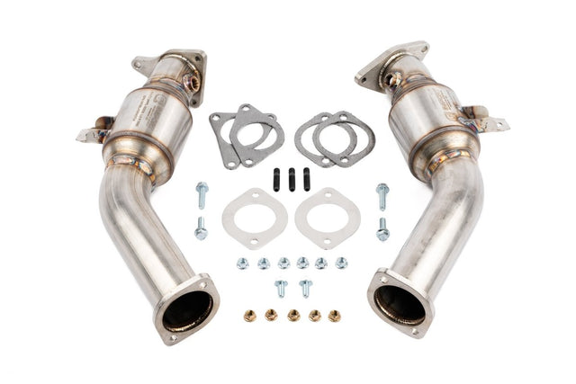 AMS Performance - AMS Performance VR30DDTT Street Lower Downpipes w/GESI Catalytic Converter