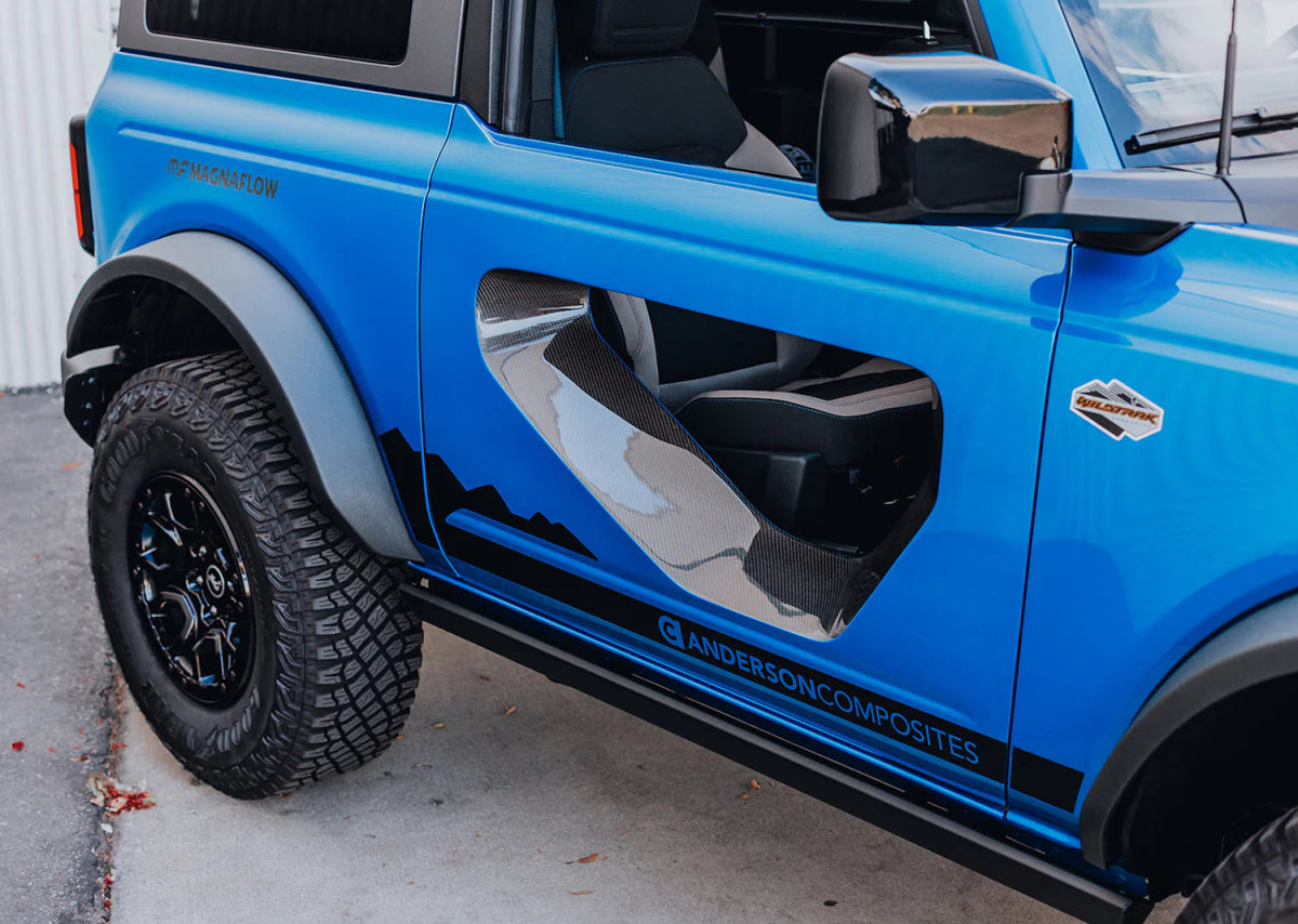 Anderson Composites - Anderson Composites 21 - 24 Ford Bronco 2DR Fiberglass Doors (Pair) w/ CF Inserts - Off Road - Panda Motorworks