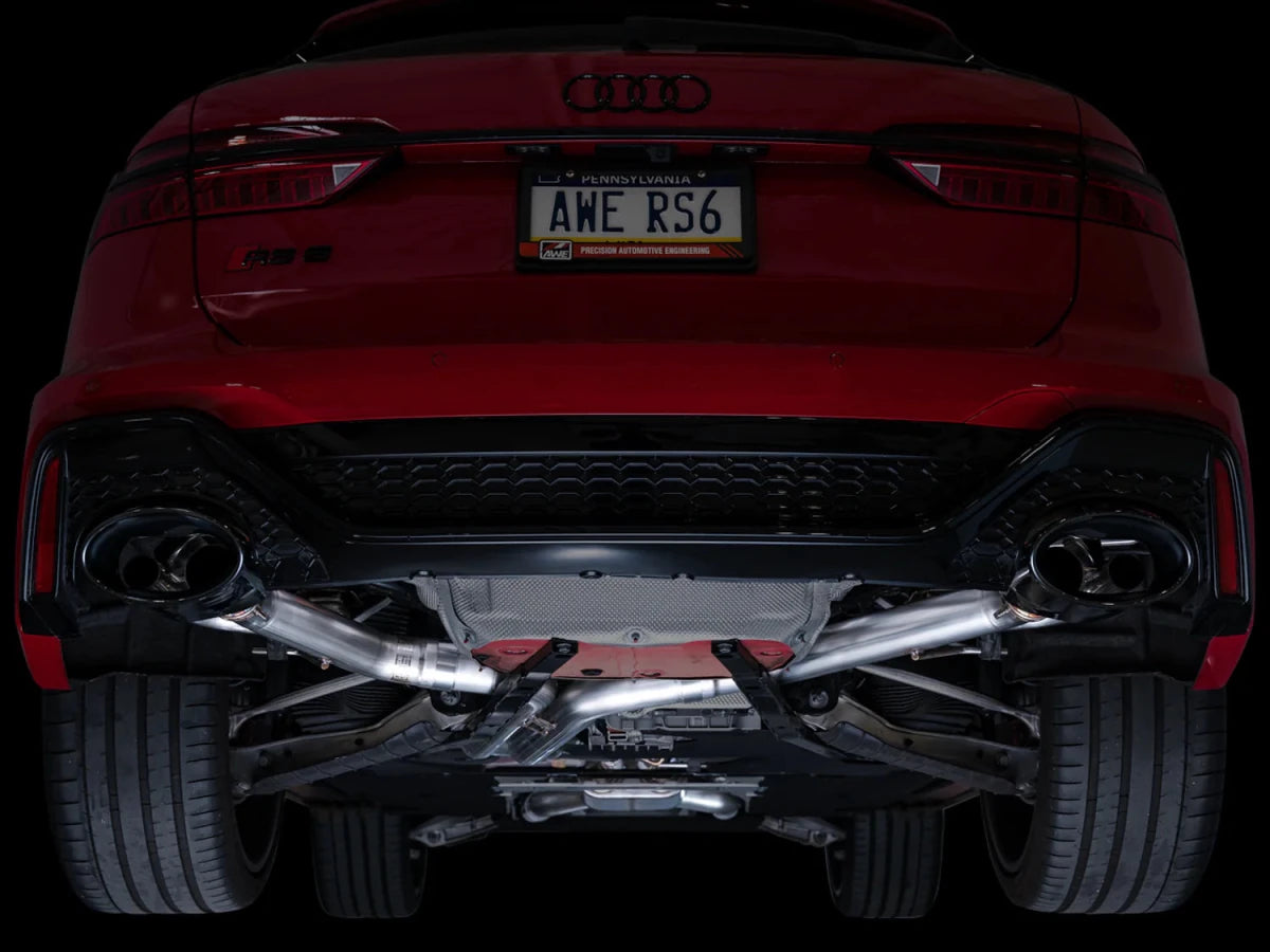 AWE Tuning - AWE Tuning 21 - 26 Audi C8 RS6/RS7 SwitchPath Cat - back Exhaust - Diamond Black Tips