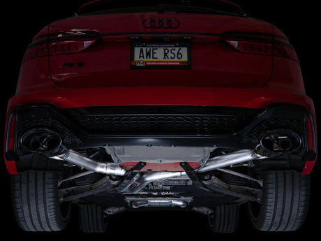 AWE Tuning - AWE Tuning 21 - 26 Audi C8 RS6/RS7 SwitchPath Cat - back Exhaust - Diamond Black Tips