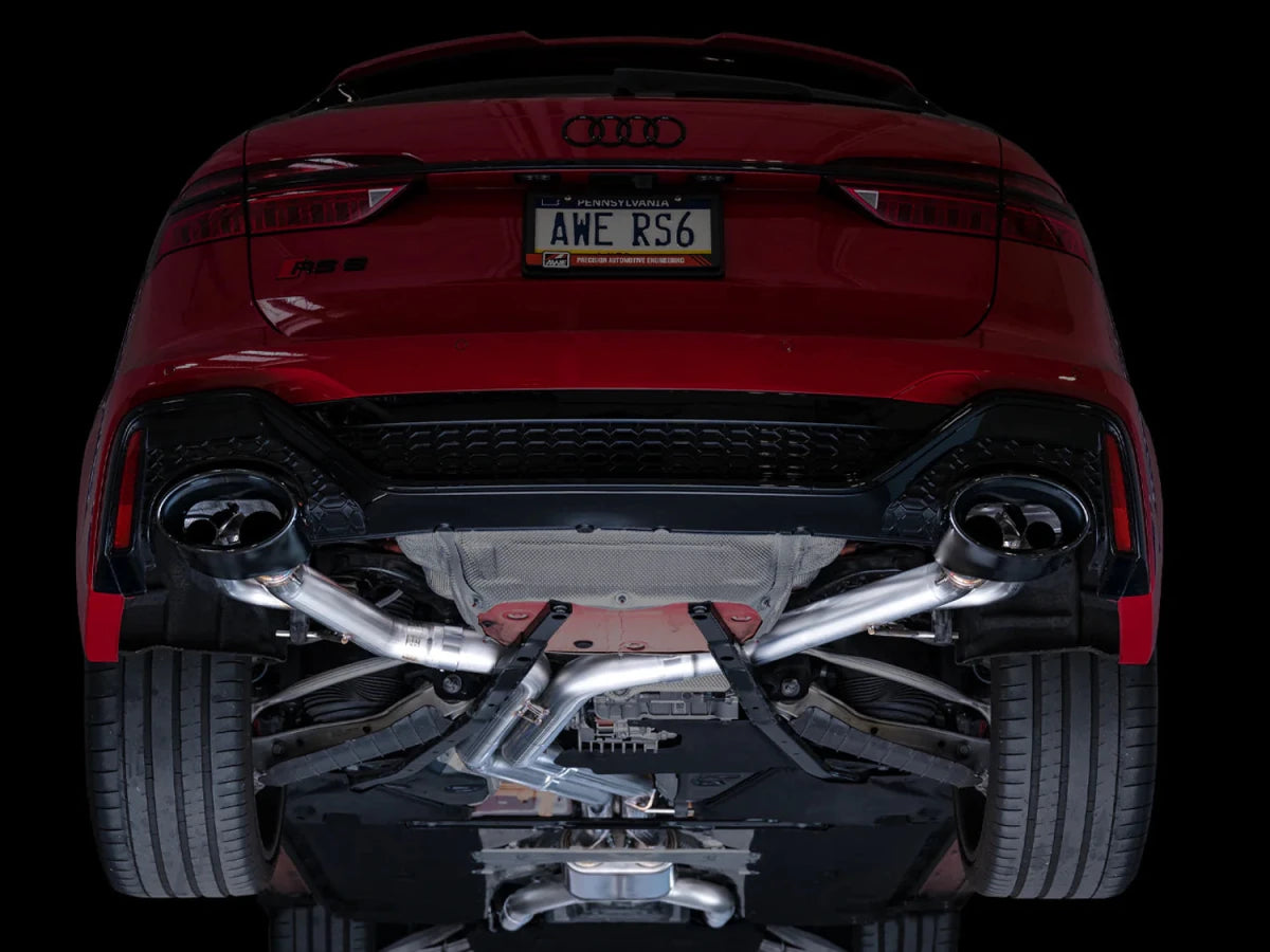 AWE Tuning - AWE Tuning 21 - 26 Audi C8 RS6/RS7 SwitchPath Cat - back Exhaust - Diamond Black Tips