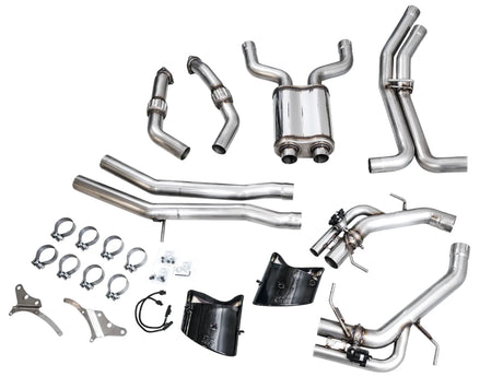 AWE Tuning - AWE Tuning 21 - 26 Audi C8 RS6/RS7 SwitchPath Cat - back Exhaust - Diamond Black Tips