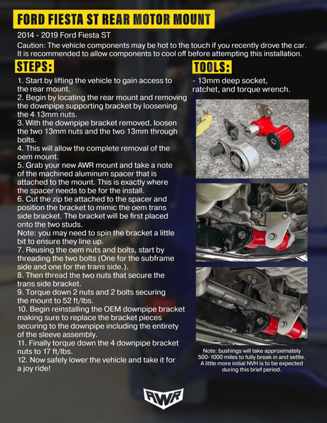 AWR Racing - AWR Racing Ford Fiesta ST Engine Mount Kit - Panda Motorworks