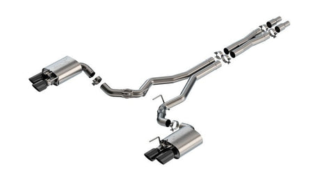 Borla - Borla 2024 Ford Mustang GT 5.0L V8 w/ Active Exhaust ATAK Cat - Back Exhaust System - Black Chrome - Panda Motorworks