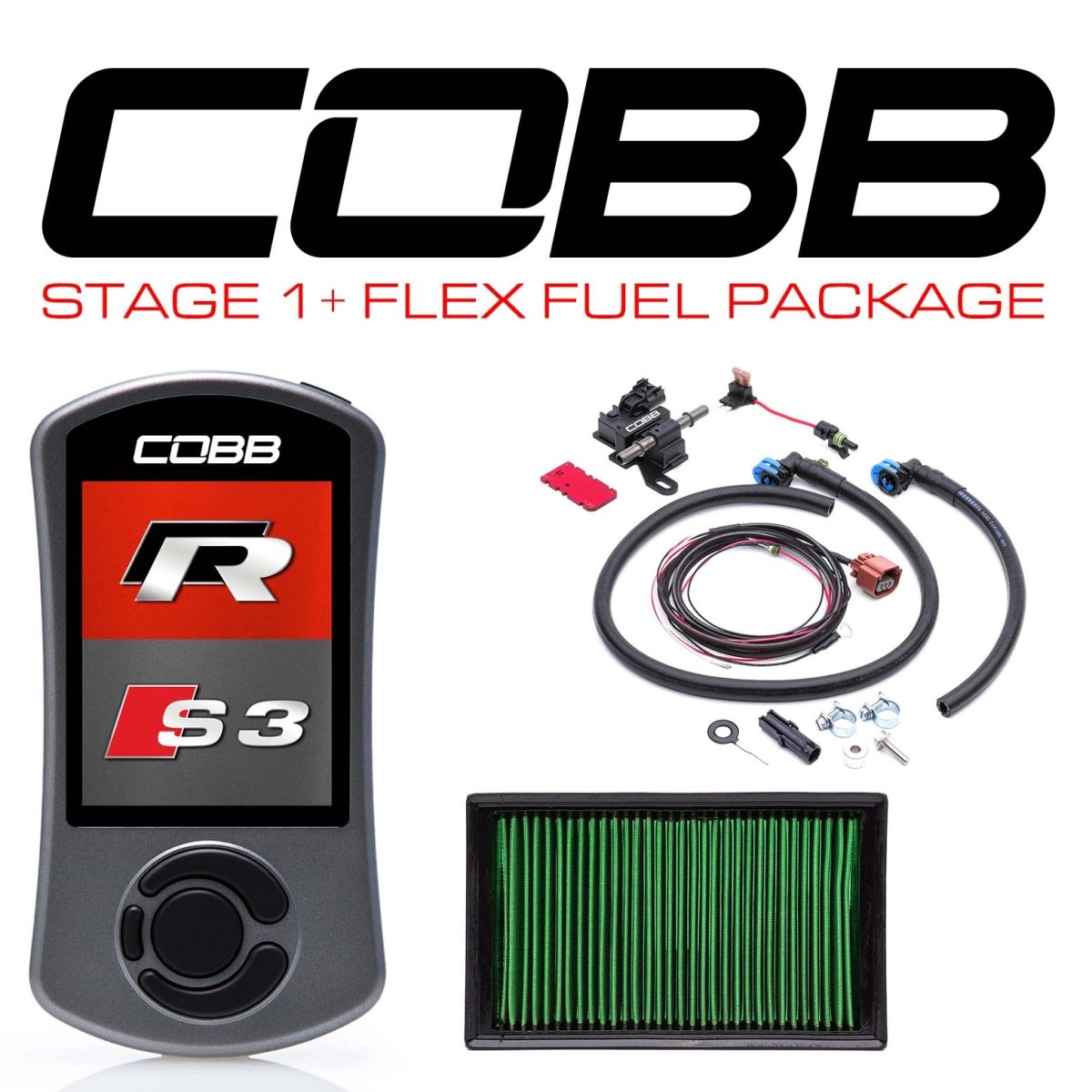 COBB - Cobb Stage 1+ Flex Fuel Power Pkg w/DSG/S Tronic Flashing VW Golf R (MK7/7.5) / Audi S3 (8V) - Panda Motorworks