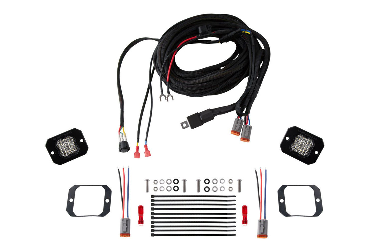 Diode Dynamics Stage Series Flush Mount Reverse Light Kit (SSC1 or C2 2.0 w/ Red Backlight)