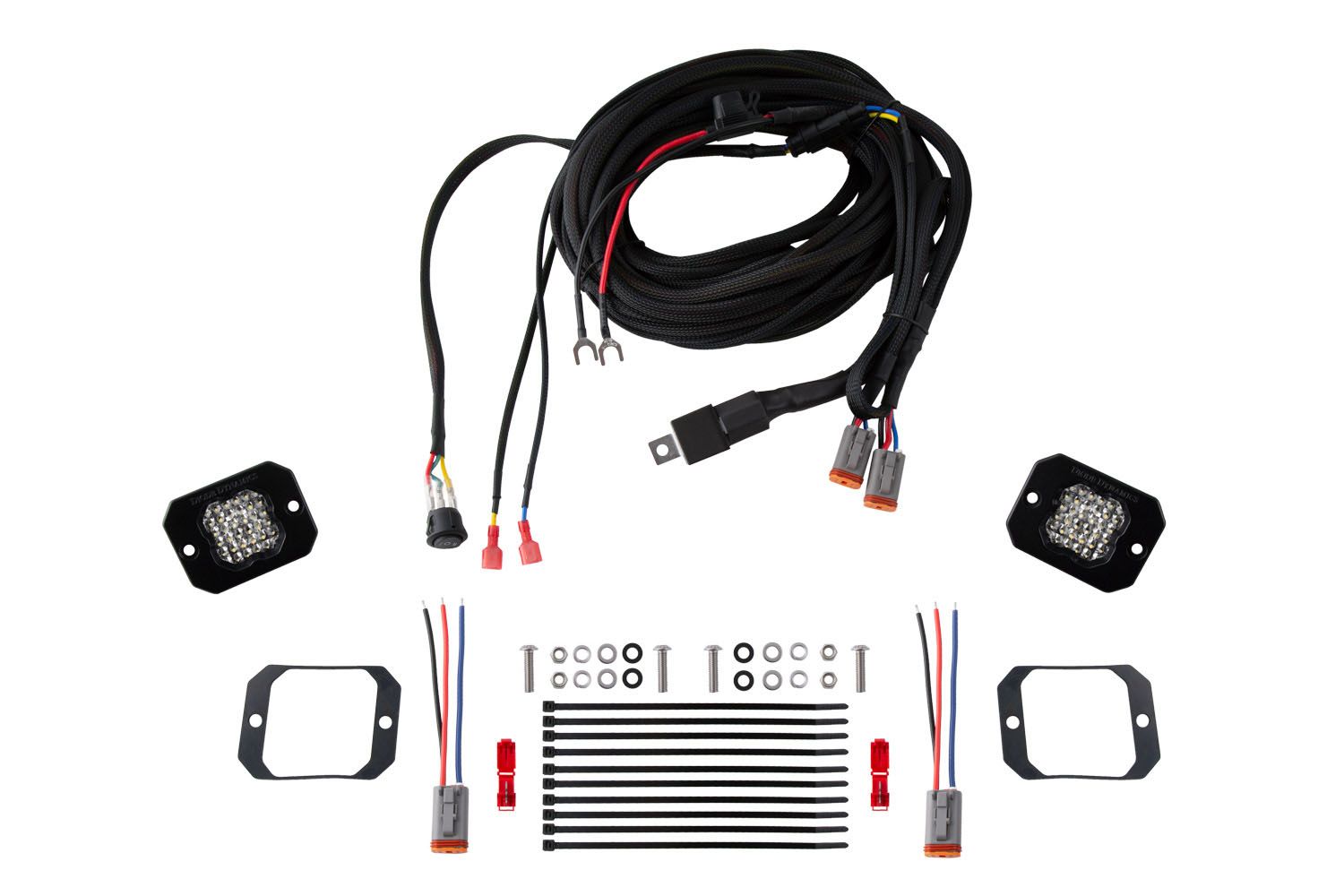 Diode Dynamics Stage Series Flush Mount Reverse Light Kit (SSC1 or C2 2.0 w/ Red Backlight)