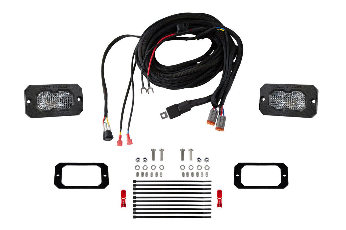 Diode Dynamics Stage Series Flush Mount Reverse Light Kit (SSC1 or C2 2.0 w/ Red Backlight)