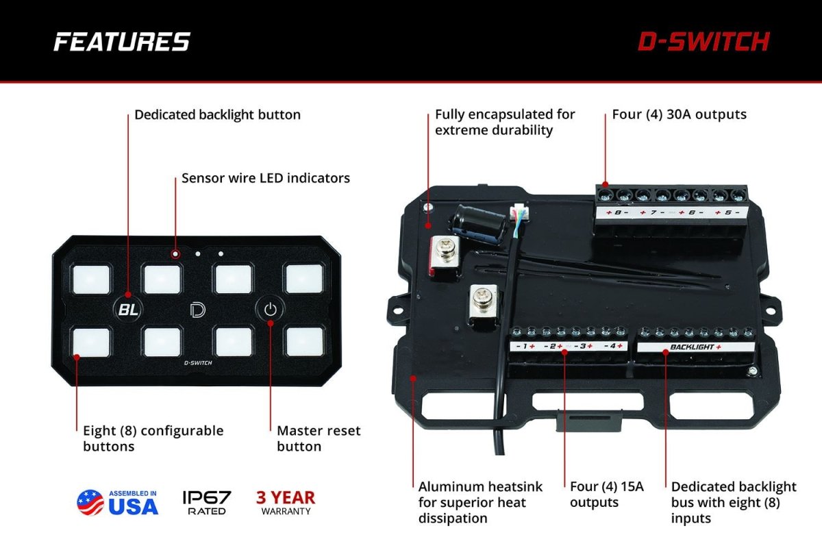 Diode Dynamics - Diode Dynamics D - Switch 8 Button Controller Kit