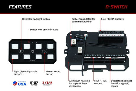 Diode Dynamics - Diode Dynamics D - Switch 8 Button Controller Kit