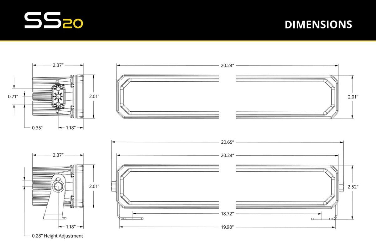 Diode Dynamics - Diode Dynamics SS20 SAE/DOT White LED Light Bar (one)