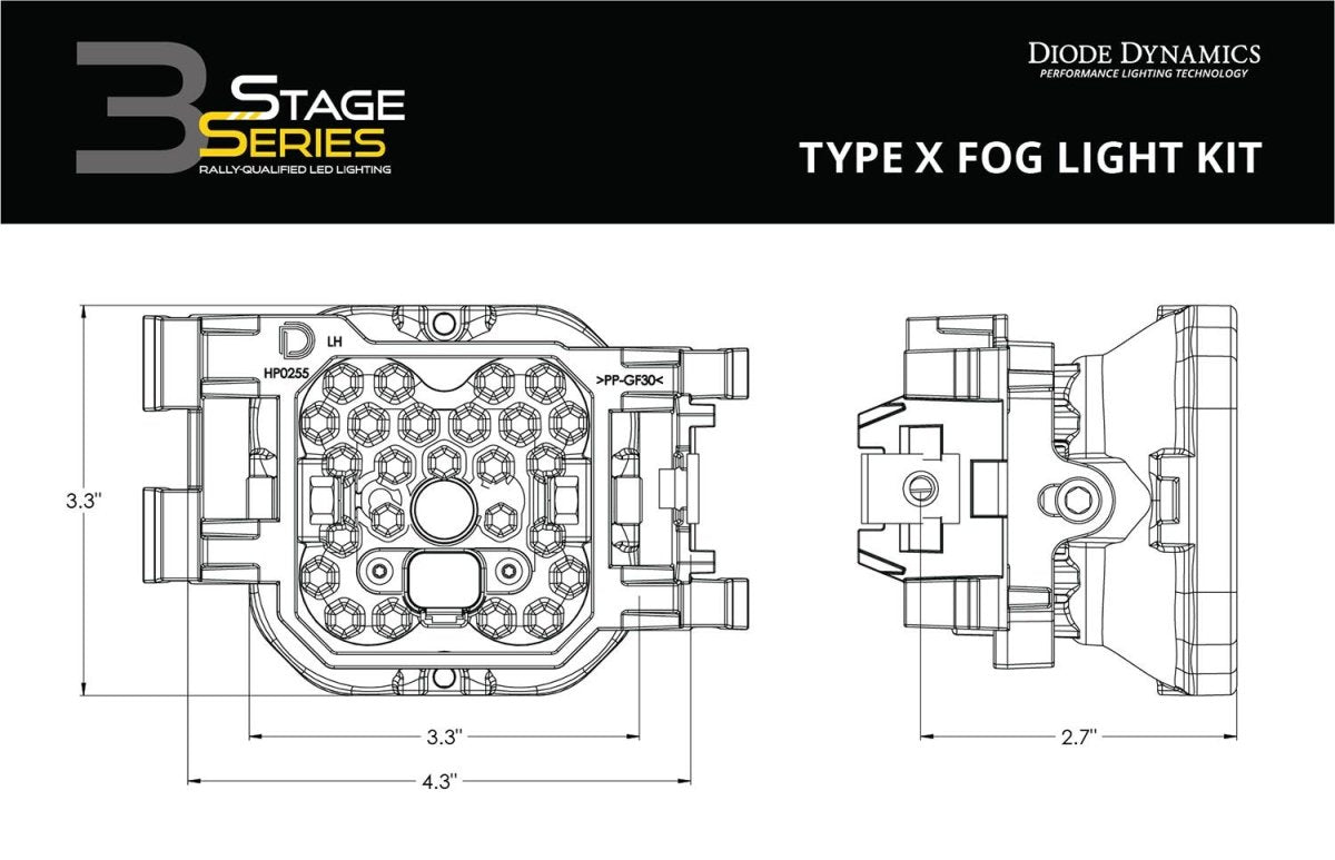Diode Dynamics - Diode Dynamics SS3 Pro Type X Kit ABL - White SAE Fog