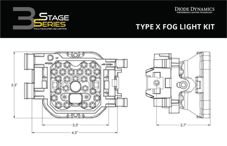 Diode Dynamics - Diode Dynamics SS3 Pro Type X Kit ABL - White SAE Fog