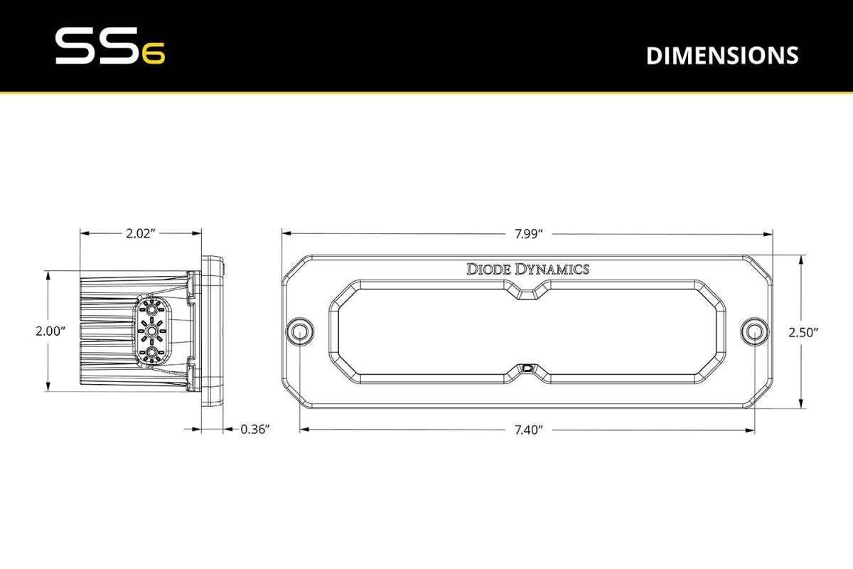 Diode Dynamics - Diode Dynamics SS6 Flush Mount LED Light Bar