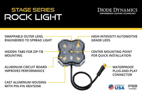 Diode Dynamics - Diode Dynamics Stage Series Single - Color LED Rock Light