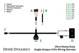 Diode Dynamics - Diode Dynamics Ultra Heavy Duty Single Output 4 - pin Wiring Harness