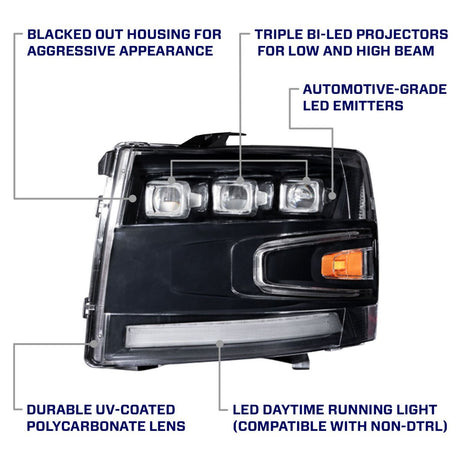 Form Lighting - 2007 - 2013 Chevrolet Silverado LED Projector Headlights (pair)