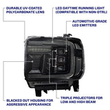 Form Lighting - 2014 - 2018 GMC Sierra 1500 LED Projector Headlights with Amber DRL (pair)