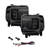 Form Lighting - 2014 - 2018 GMC Sierra 1500 LED Projector Headlights with Amber DRL (pair)