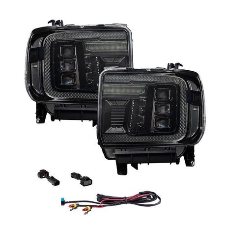 Form Lighting - 2014 - 2018 GMC Sierra 1500 LED Projector Headlights with Amber DRL (pair)