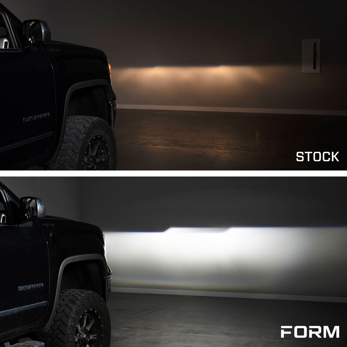 Form Lighting - 2014 - 2018 GMC Sierra 1500 LED Projector Headlights with Amber DRL (pair)